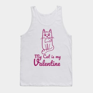 My Cat is my Valentine Tank Top